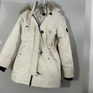 Vero Moda Women's Cream Petite Expedition 3/4 Parka Jacket Size M